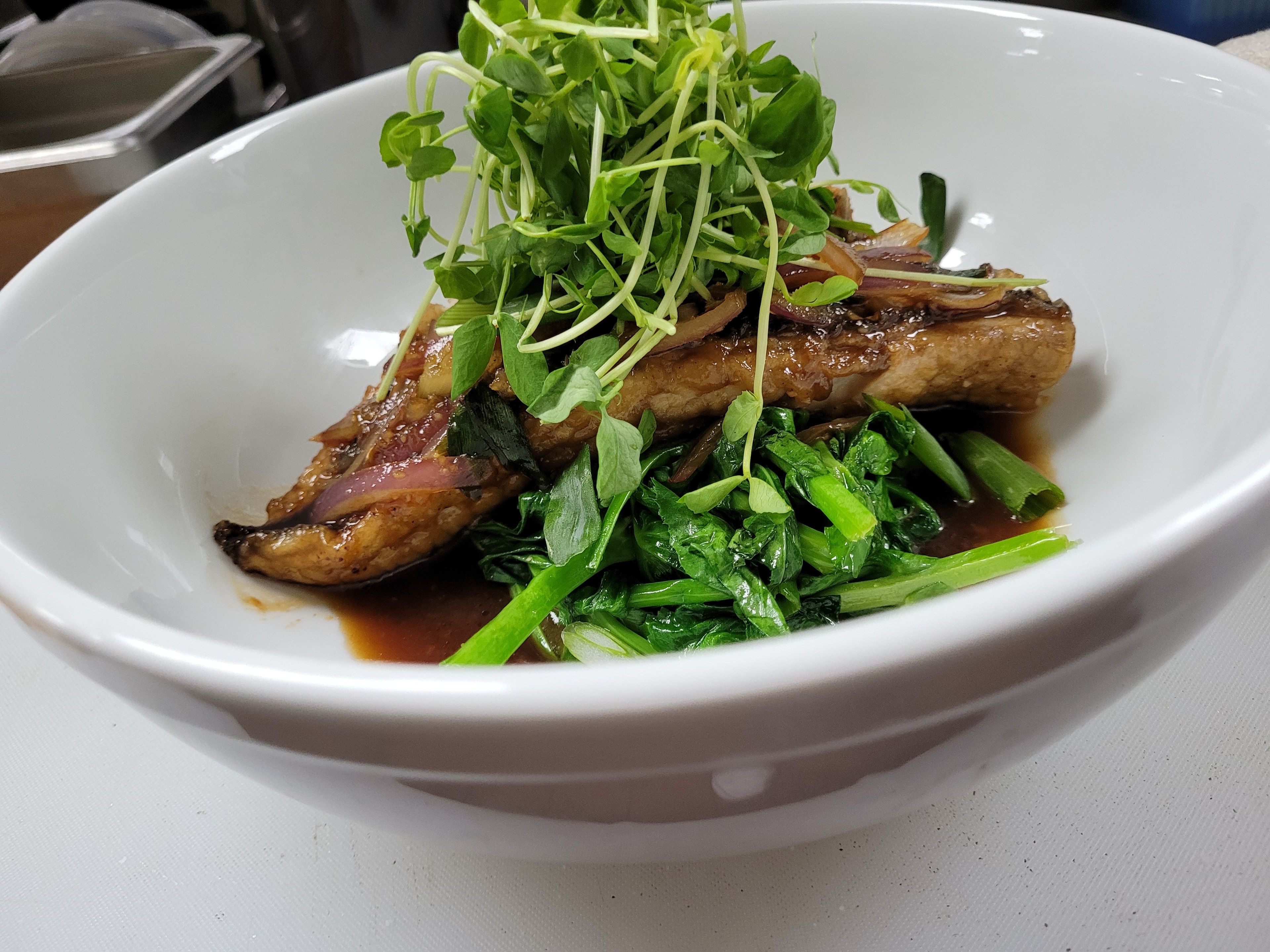 Black bass entrée