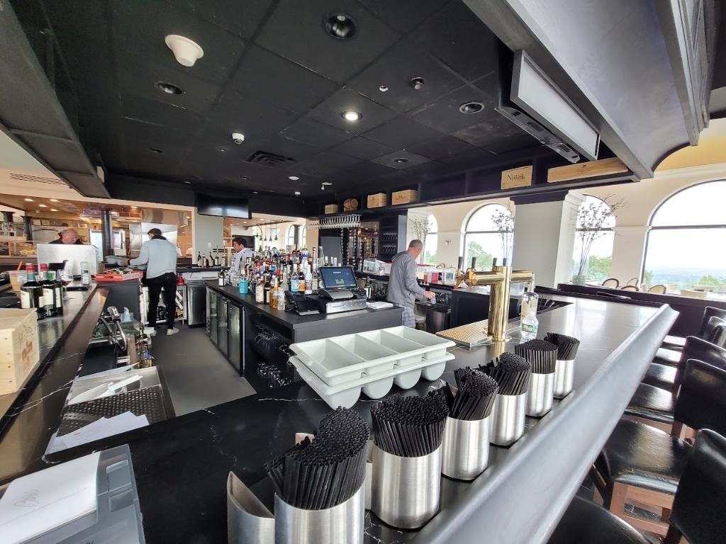 Modern restaurant bar counter interior